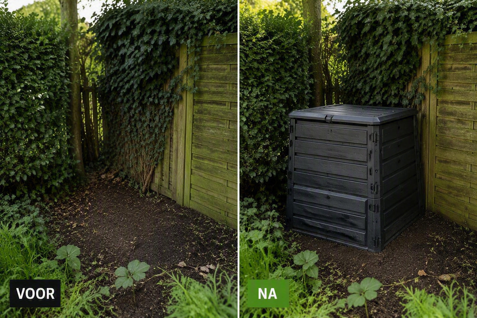 Compostbak plaatsen